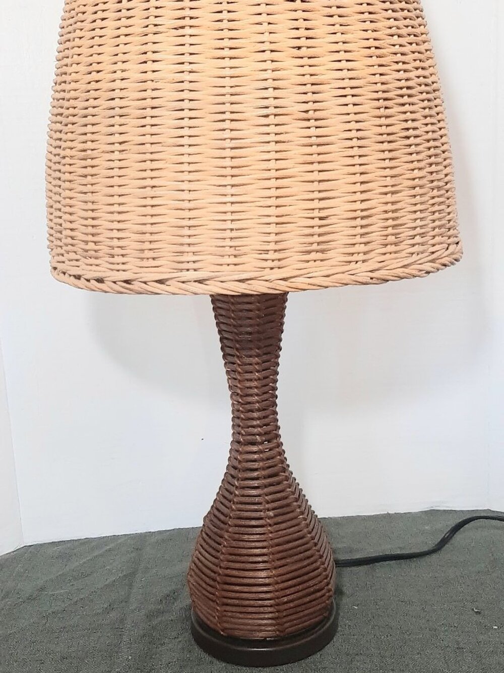 Wicker on Wicker Table Lamp. Stands  25 inches tall